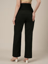 Black Maternity Cotton Wide Leg Pants
