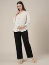 Black Maternity Cotton Wide Leg Pants