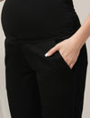 Black Maternity Denim Pants Tapered Straight Fit
