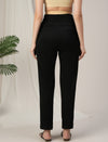 Black Maternity Denim Pants Tapered Straight Fit
