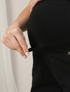 Black Maternity Denim Shorts with Overbelly Fit