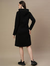 Fleece Hoodie Maternity Winter Dress-Black