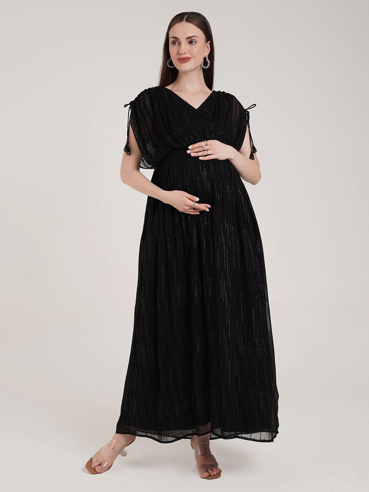 Black Maternity Kaftan Dress