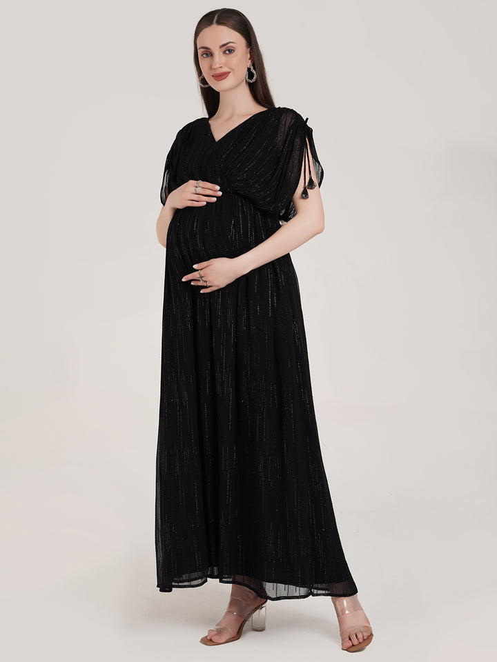 Black Maternity Kaftan Dress