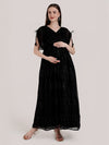 Black Maternity Lurex Kaftan Party Dress