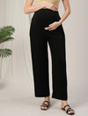 Black Straight-Fit Maternity Korean Pants