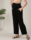 Black Straight-Fit Maternity Korean Pants