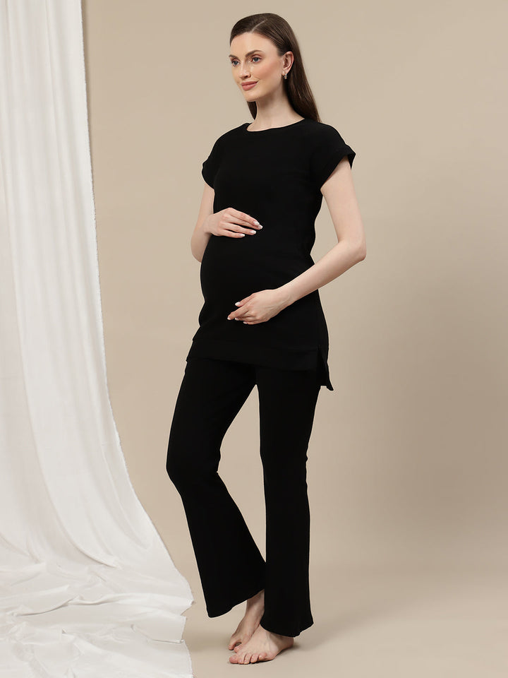 Maternity Bootcut Lounge Pants- Black