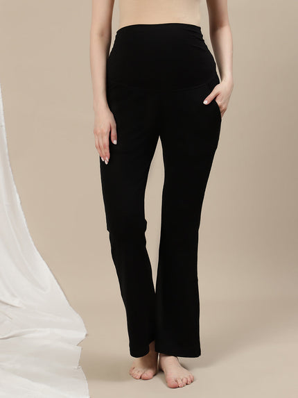 Maternity Rib Co-ord Set- Black