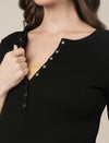 Black Maternity & Nursing Midi Bodycon T-shirt Dress