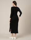 Black Maternity & Nursing Midi Bodycon T-shirt Dress