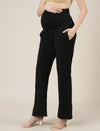 Black Maternity Pintuck Bootcut Pants