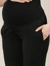 Black Maternity Pintuck Bootcut Pants