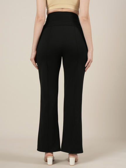 Black Maternity Pintuck Bootcut Pants