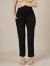 Black Maternity Stretchy Straight Pants