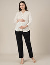 Black Maternity Stretchy Straight Pants