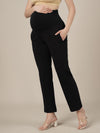 Black Maternity Stretchy Straight Pants