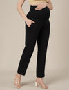 Black Maternity Stretchy Straight Pants