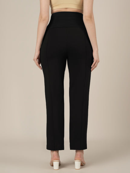 Black Maternity Stretchy Straight Pants