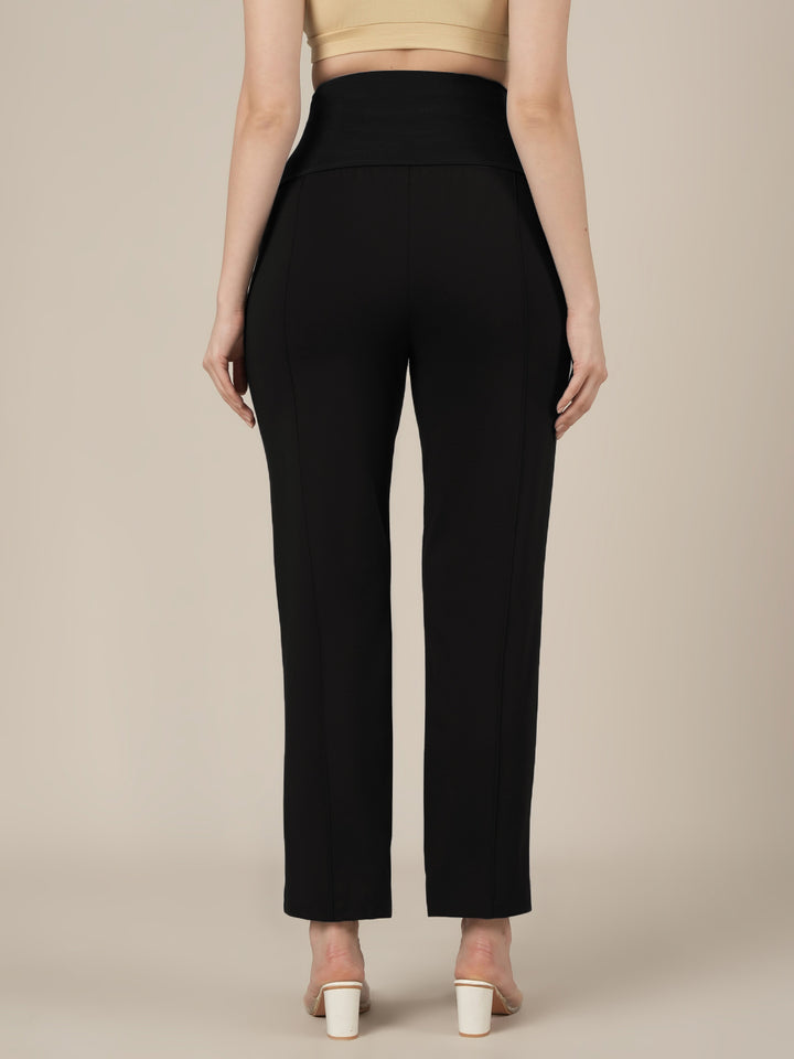 Black Maternity Stretchy Straight Pants