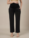 Black Maternity Stretchy Wide Leg Pants