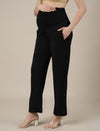 Black Maternity Stretchy Wide Leg Pants