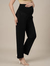 Black Maternity Stretchy Wide Leg Pants