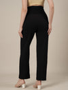 Black Maternity Stretchy Wide Leg Pants