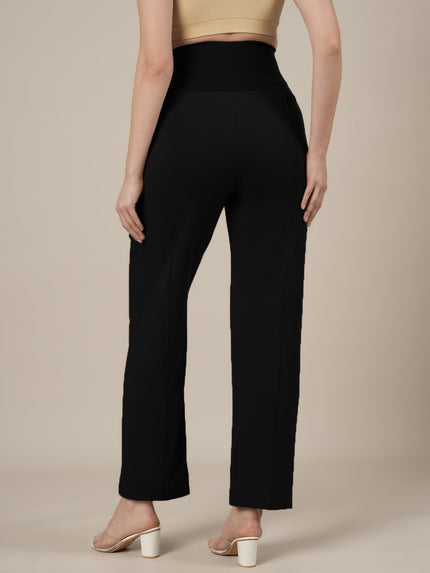 Black Maternity Stretchy Wide Leg Pants