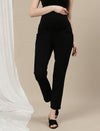 Ultra-Stretch Straight Leg Maternity Pants- Black