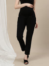 Ultra-Stretch Straight Leg Maternity Pants- Black