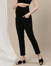 Ultra-Stretch Straight Leg Maternity Pants- Black