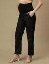 Black Maternity Straight Trouser Pants