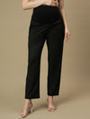 Black Maternity Straight Trouser Pants