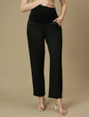 Black Maternity Straight Trouser Pants