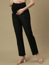 Black Maternity Straight Trouser Pants