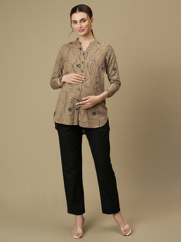 Black Maternity Straight Trouser Pants