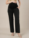 Maternity Stretchy Cotton Wide Leg Trousers-Black