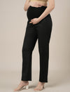 Maternity Stretchy Cotton Wide Leg Trousers-Black