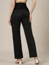 Maternity Stretchy Cotton Wide Leg Trousers-Black