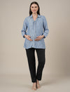 Stretchy Cotton Tapered Fit Maternity Trousers-Black