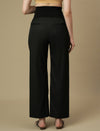 Black Maternity Wide-leg Formal Trousers