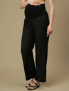 Black Maternity Wide-leg Formal Trousers