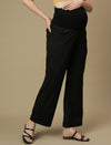 Black Maternity Wide-leg Formal Trousers