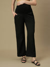 Black Maternity Wide-leg Formal Trousers