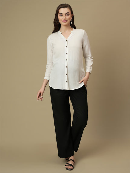 Black Maternity Wide-leg Formal Trousers