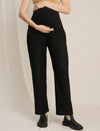 Maternity Winter Wide-Leg Woolen Pants - Black