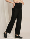 Maternity Winter Wide-Leg Woolen Pants - Black