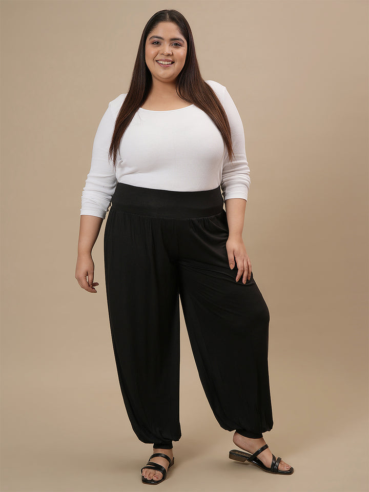 Black Plus Size Harem Pants