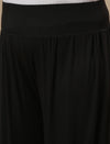 Close-up view of Black Plus Size Harem Pants showing elastic waistband and soft, breathable fabric